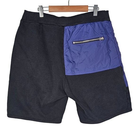 Acne Studio Color‎ Block Pull On Bermuda Sweat Shorts Zip Pocket Blue Men Medium - Picture 2 of 9